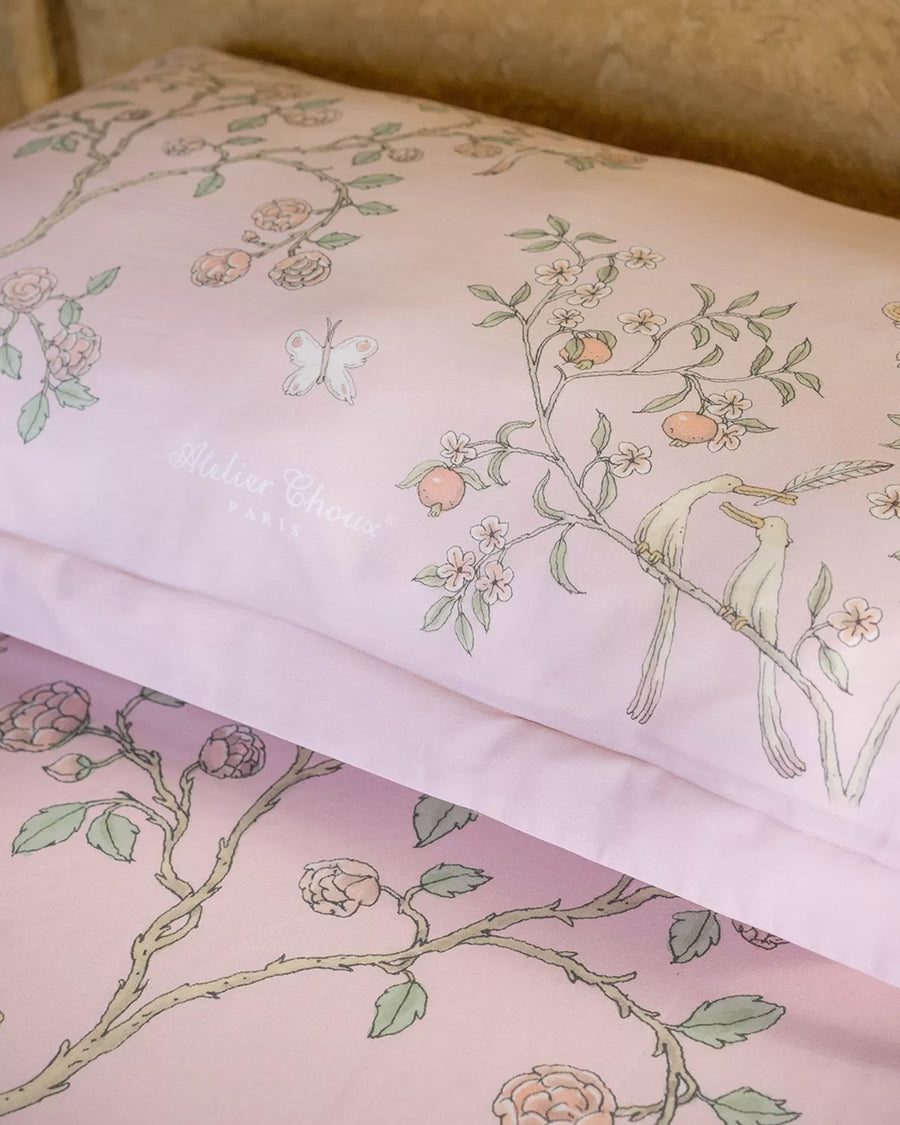 Single Bed Pillow Cover - In Bloom Pink