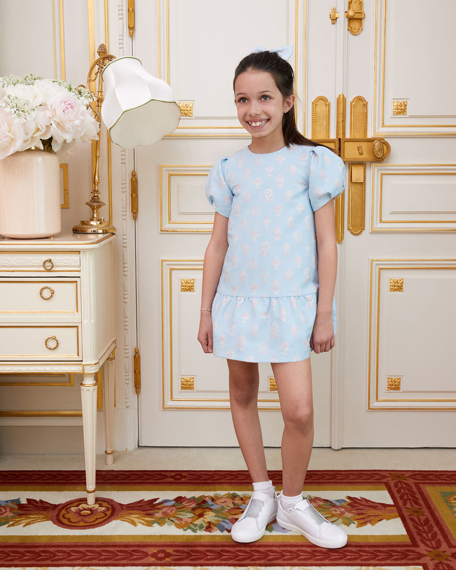 Lucie Dress - Brocade N' Blue