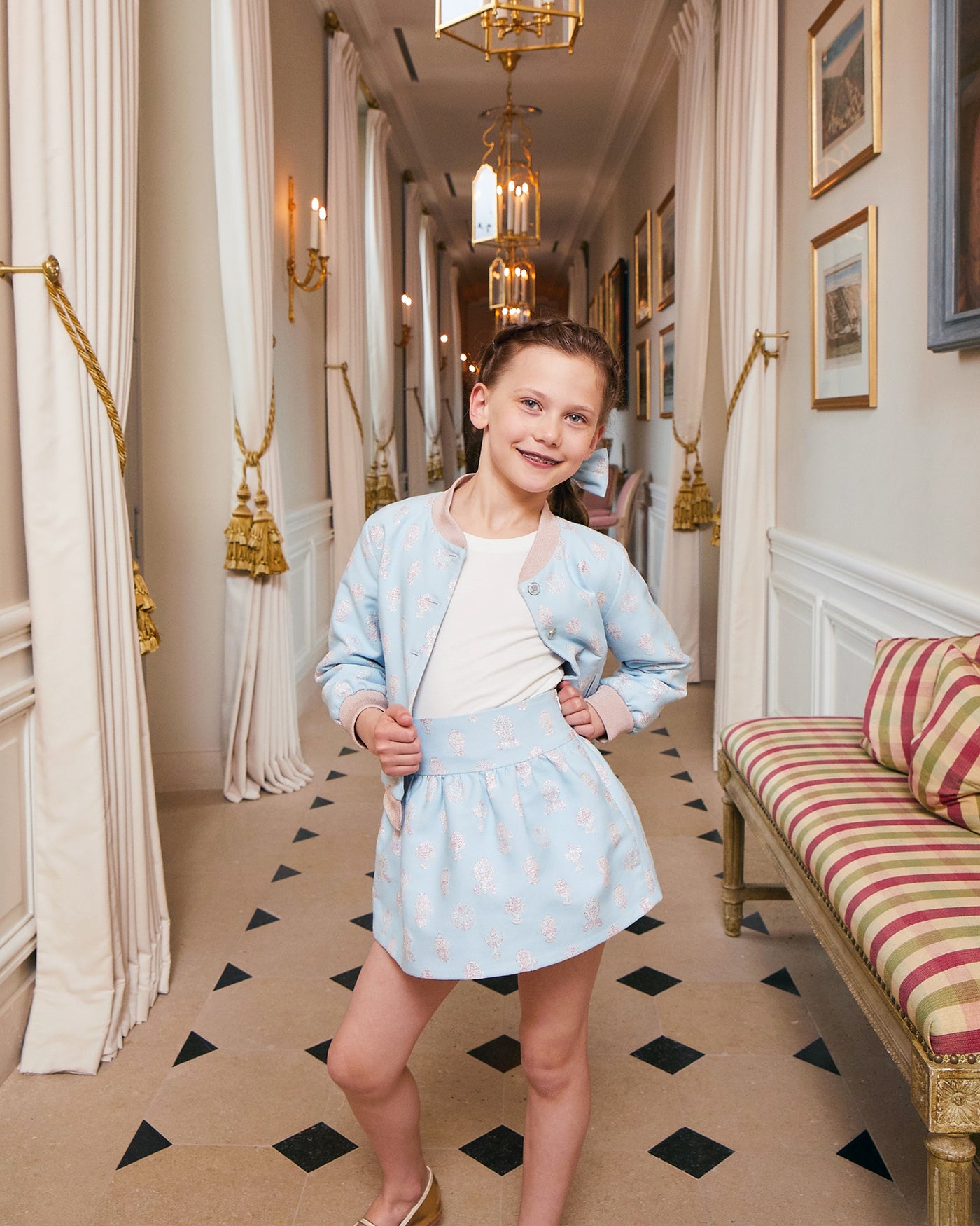 Adèle Skirt - Brocade 'n' Blue