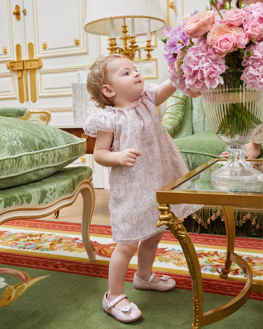Clara Dress Bébé- Sparkly Toile de Jouy