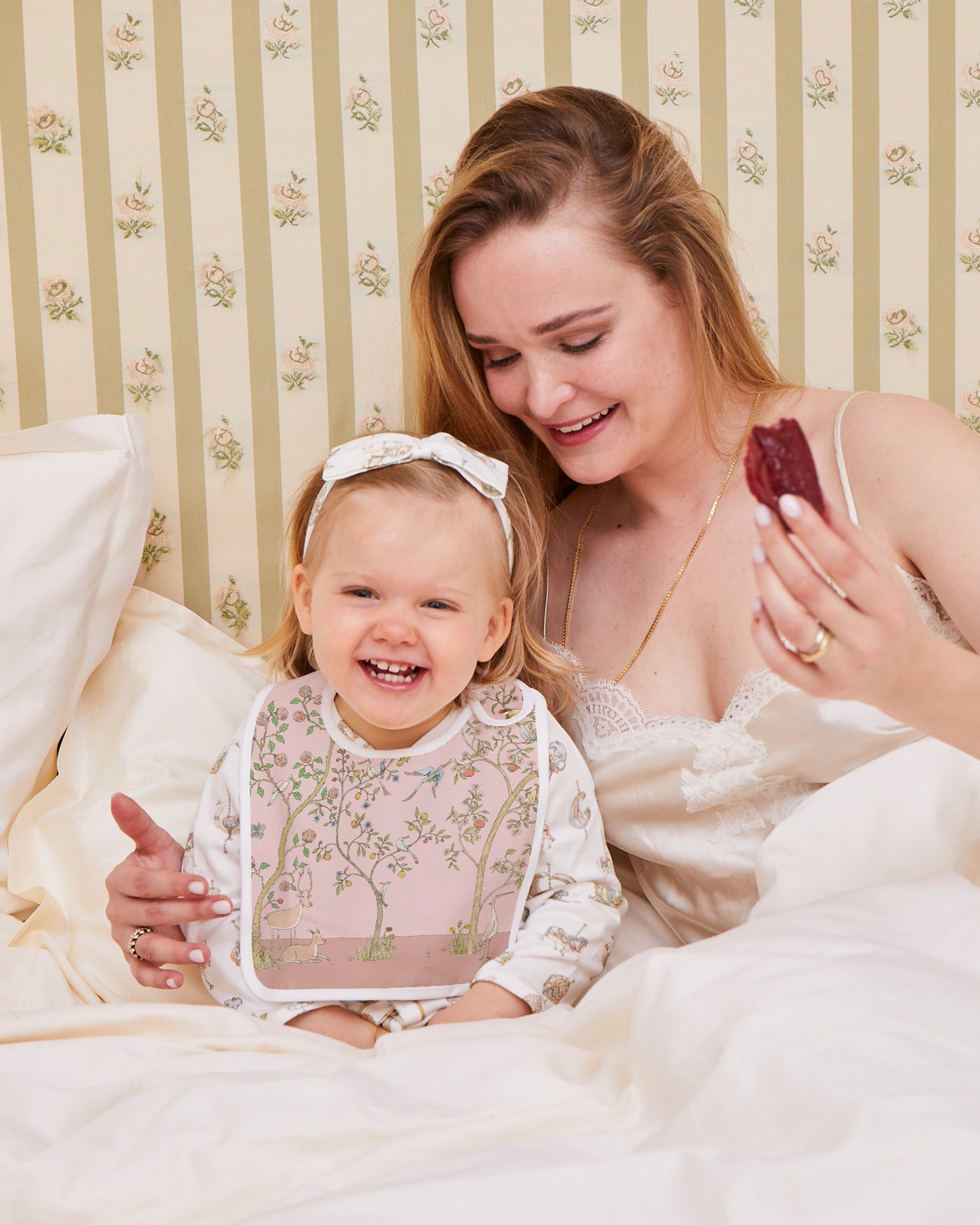 Satin Bib - In Bloom Pink