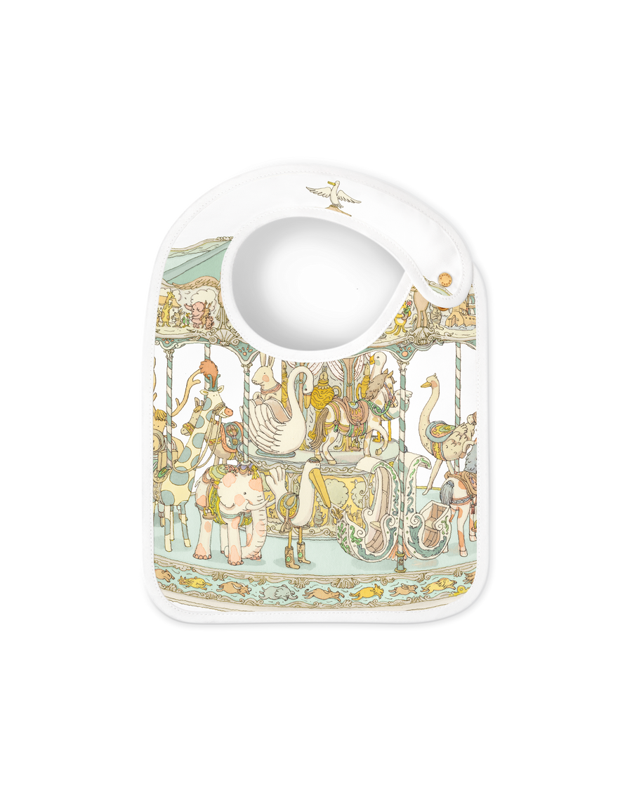 Satin bib - Carousel Green