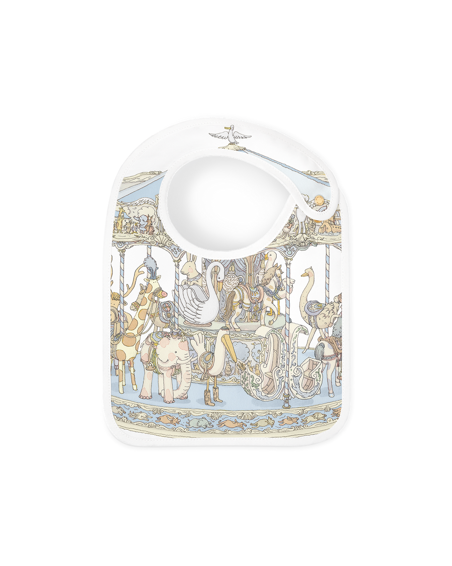 Satin Bib - Carousel Blue