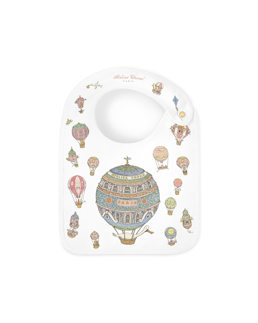 Satin Bib - Hot Air Balloons