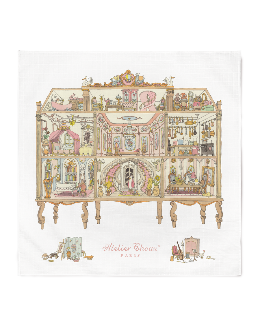 Carré & Satin Bib Set - Dollhouse