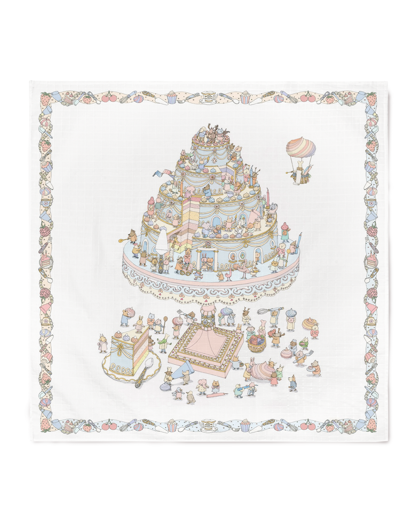 Carré & Satin Bib Set - Le Gâteau (Cake!)