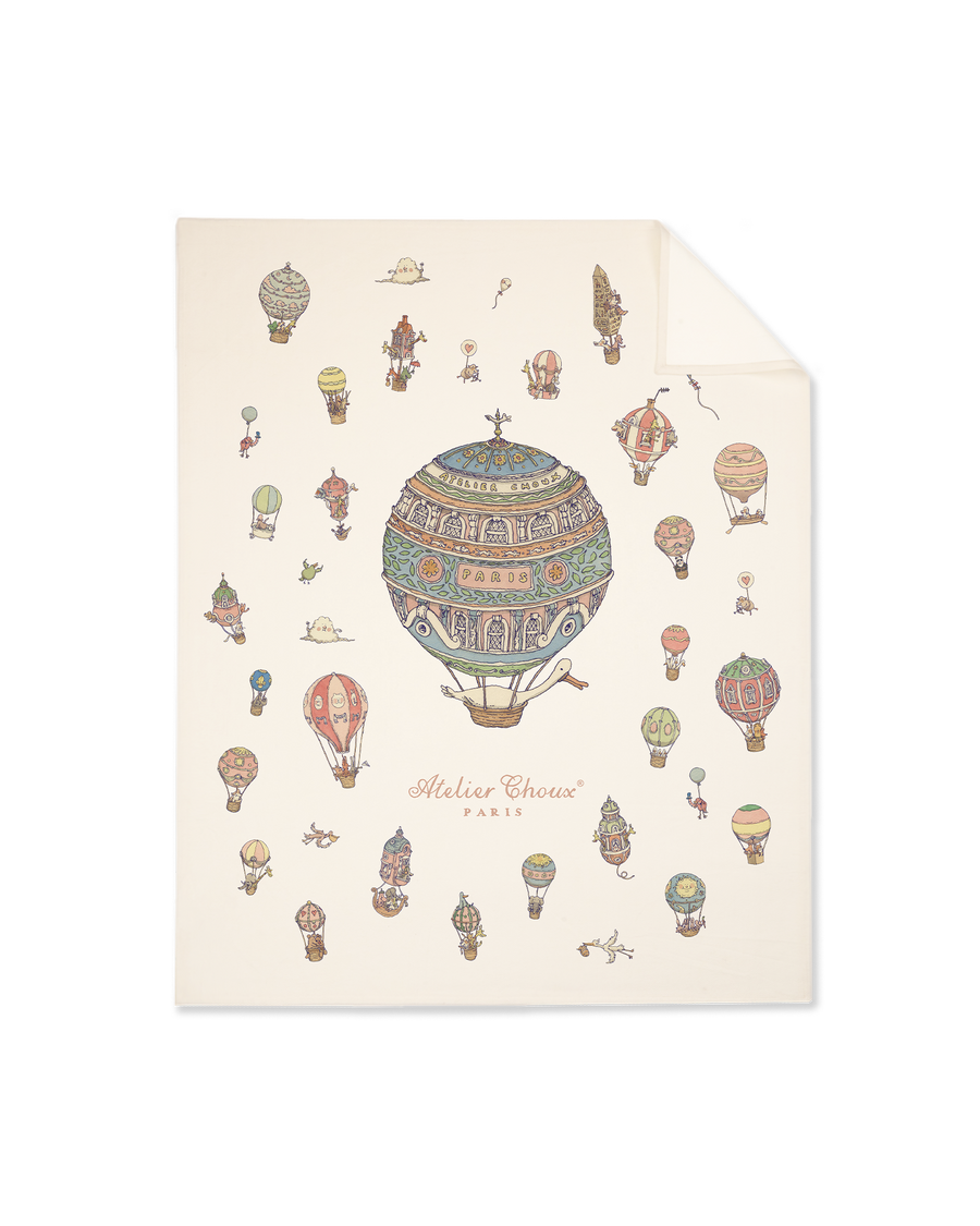 Cashmere Blanket - Hot Air Balloons 100 x 80 cm (39″ x 31.5″)