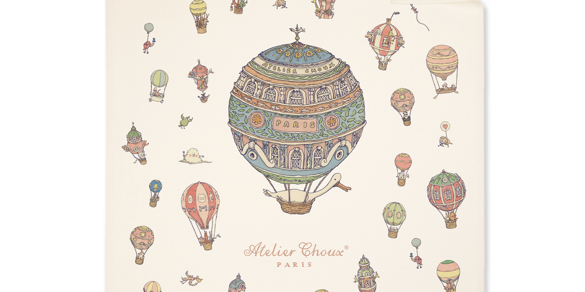 Cashmere Blanket - Hot Air Balloons 100 x 80 cm (39″ x 31.5″)