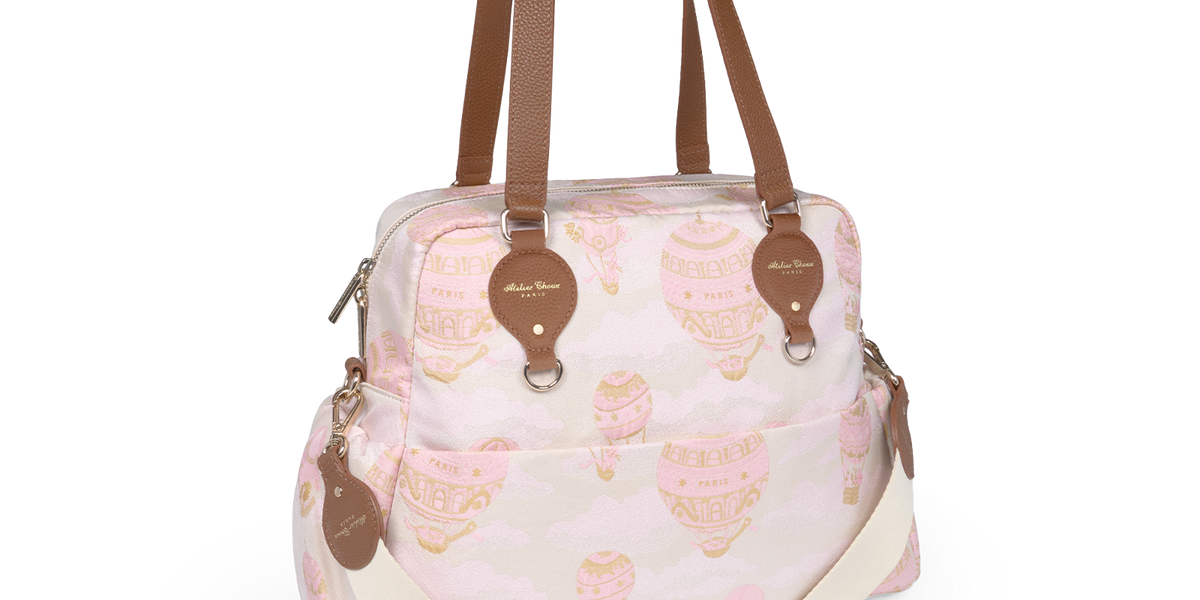 Changing Bag Hot Air Balloons Jacquard Pink • Atelier Choux
