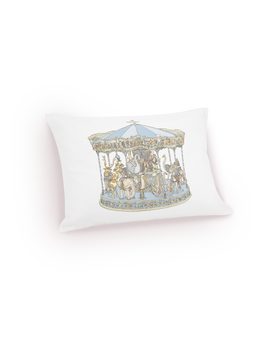 Satin Cushion - Carousel Blue