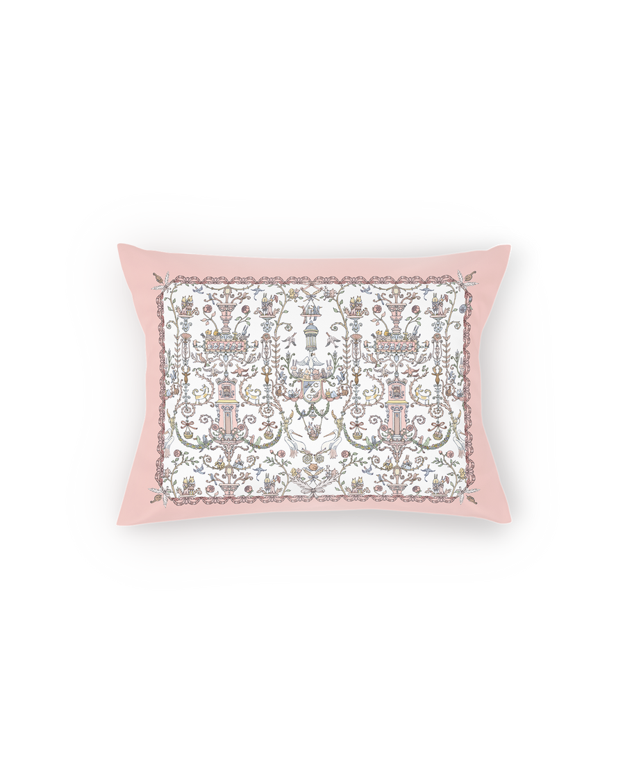 Satin Cushion - Toile de Jouy Pink - Atelier Choux & Caitlin Wilson