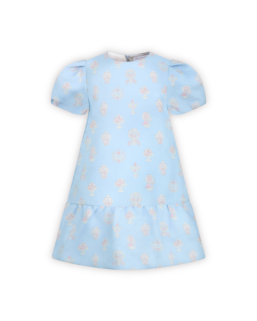 Lucie Dress - Brocade N' Blue