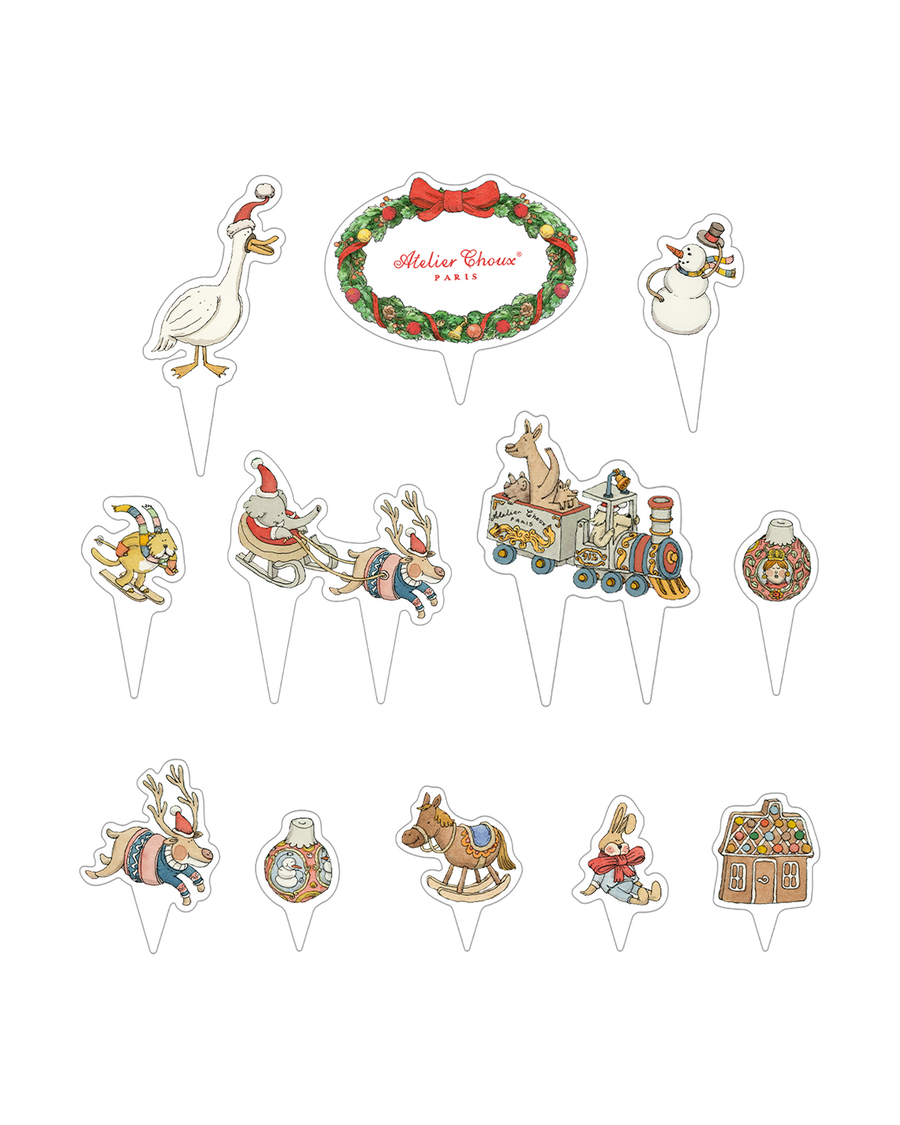 Mini Cake Toppers - Christmas - Set of 12