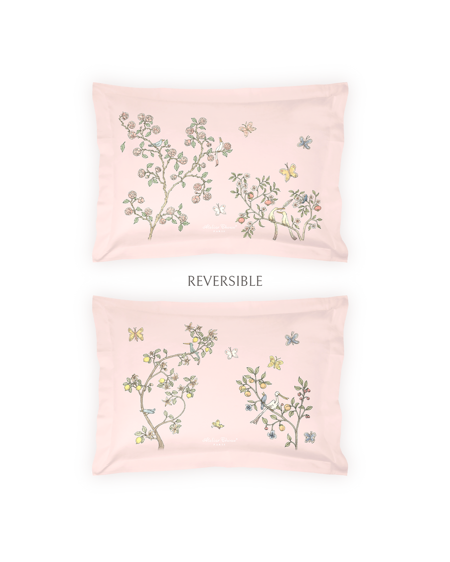 Single Bed Pillow Cover - In Bloom Pink