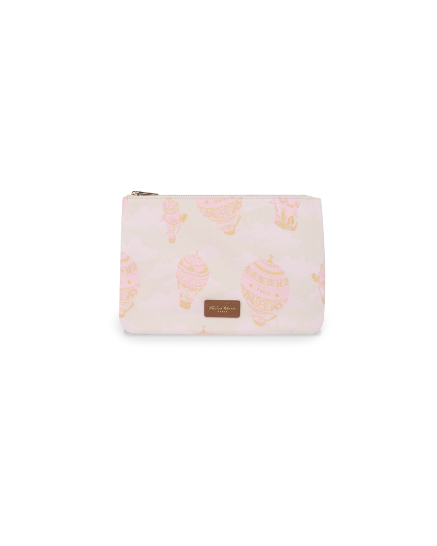 Pouch - Hot Air Balloons Jacquard Pink