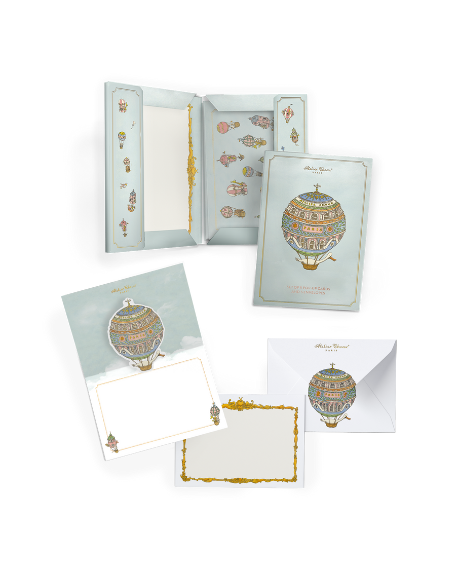 Stationery Set - Hot Air Balloons (Set of 5)