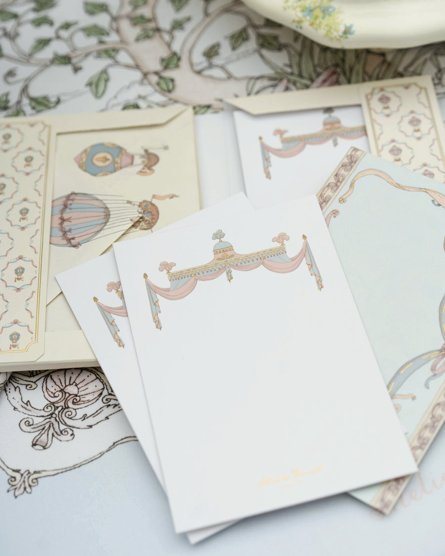 Stationery Set - Sophisticated Hot Air Balloons (Set of 10)