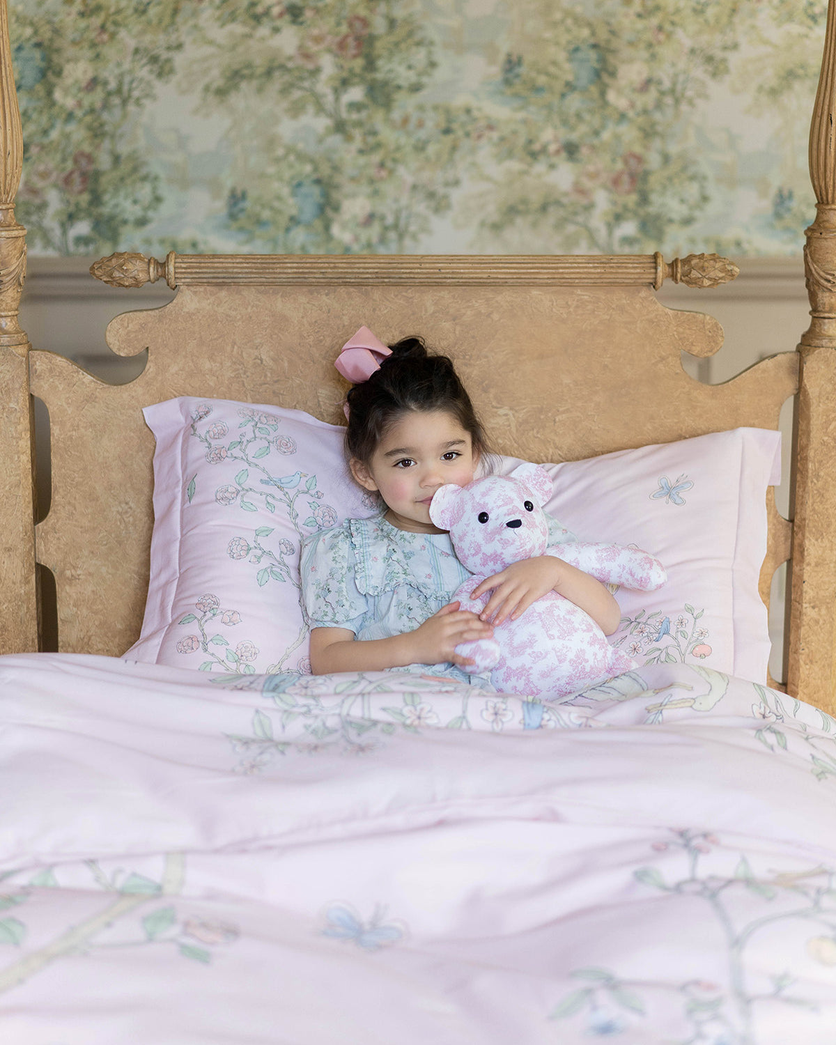 Single Bed Fitted Sheet - In Bloom Pink