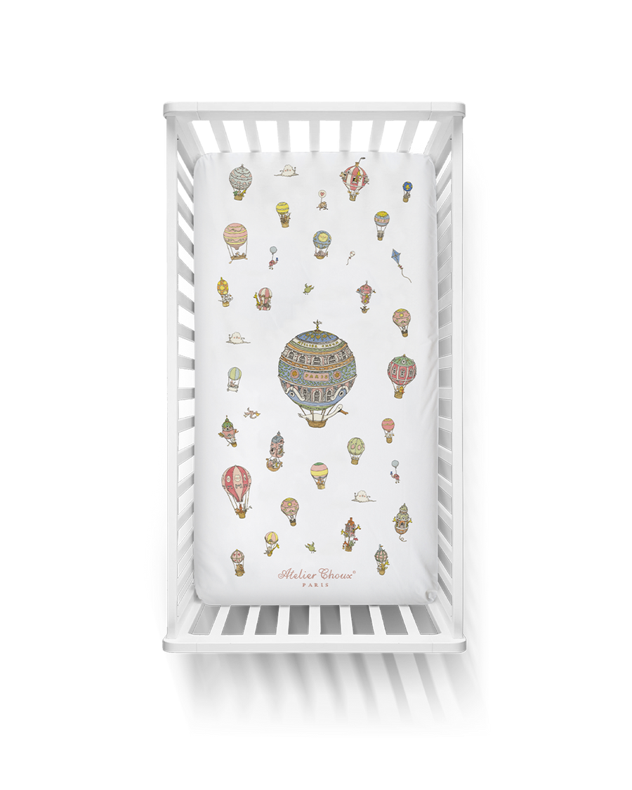 Crib Fitted Sheet - Hot Air Balloons
