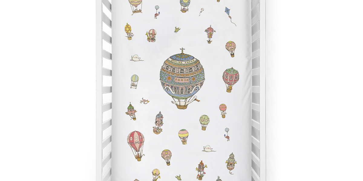 Crib Fitted Sheet - Hot Air Balloons