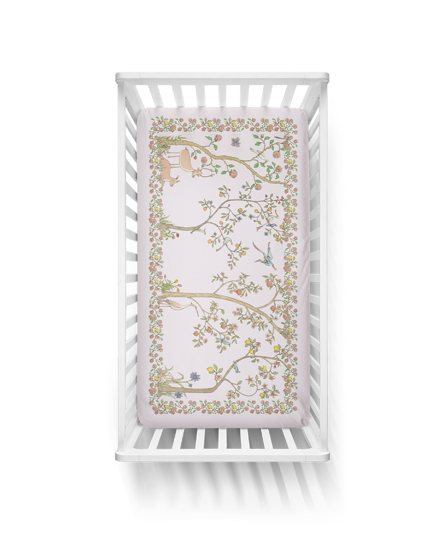 Crib Fitted Sheet - In Bloom Pink