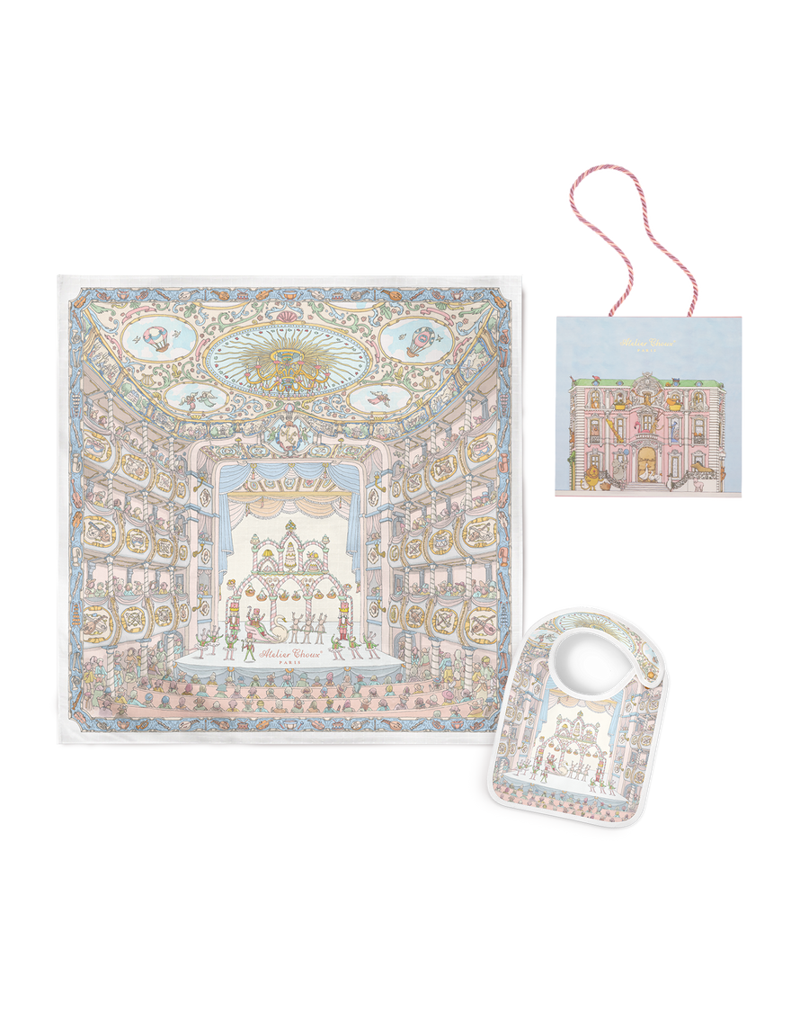 Carré & Satin Bib Set - Opera