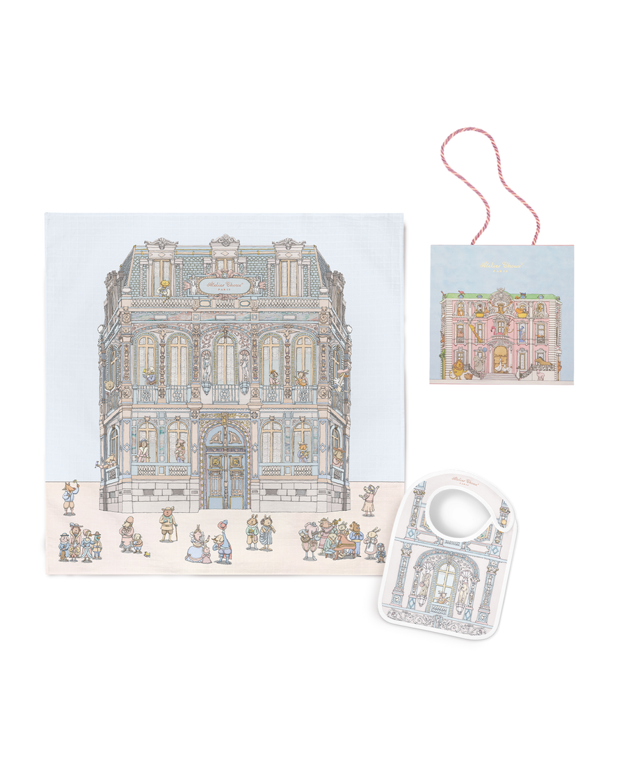 Carré & Satin Bib Set - Château Choux