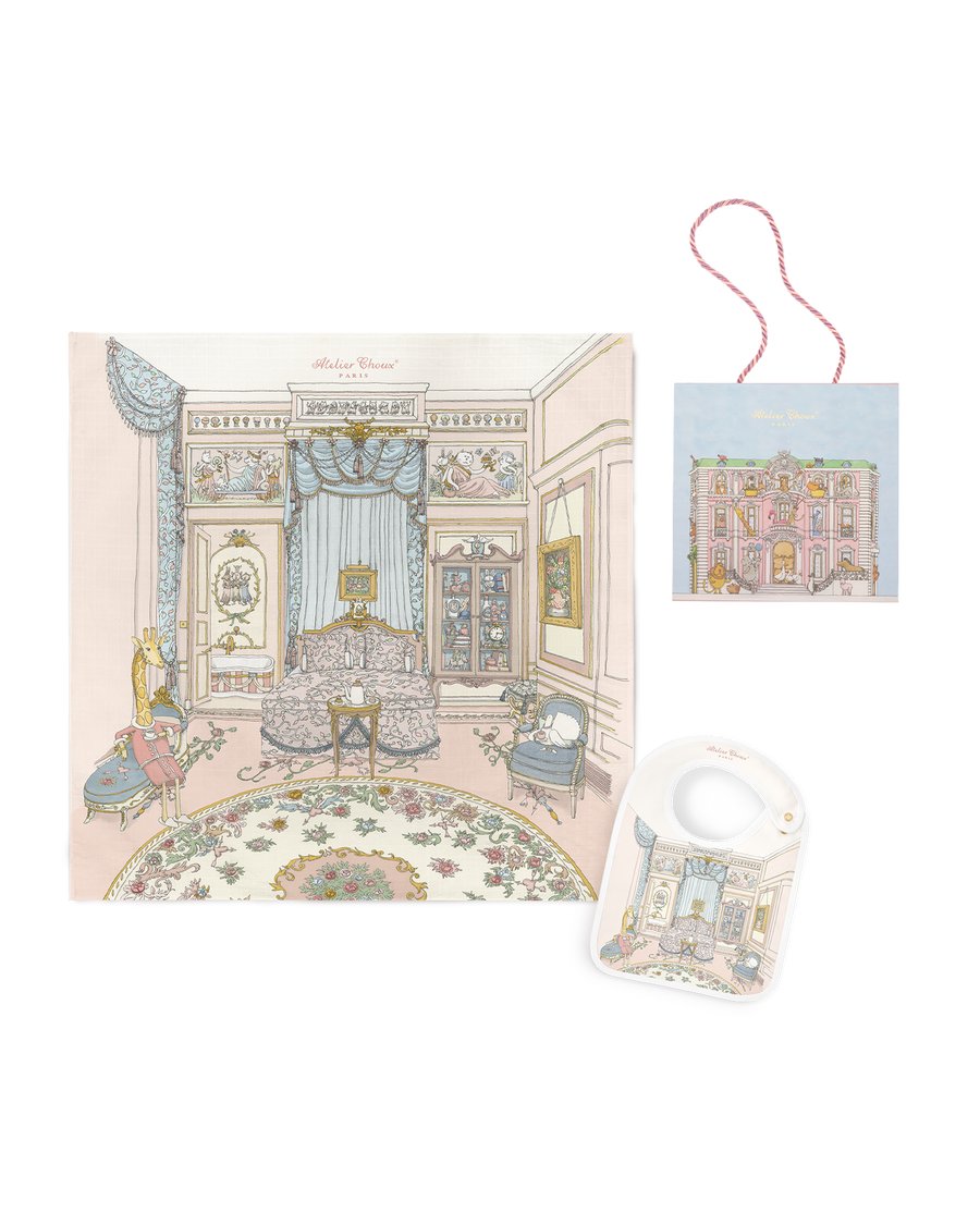 Carré & Satin Bib Set - French Bedroom