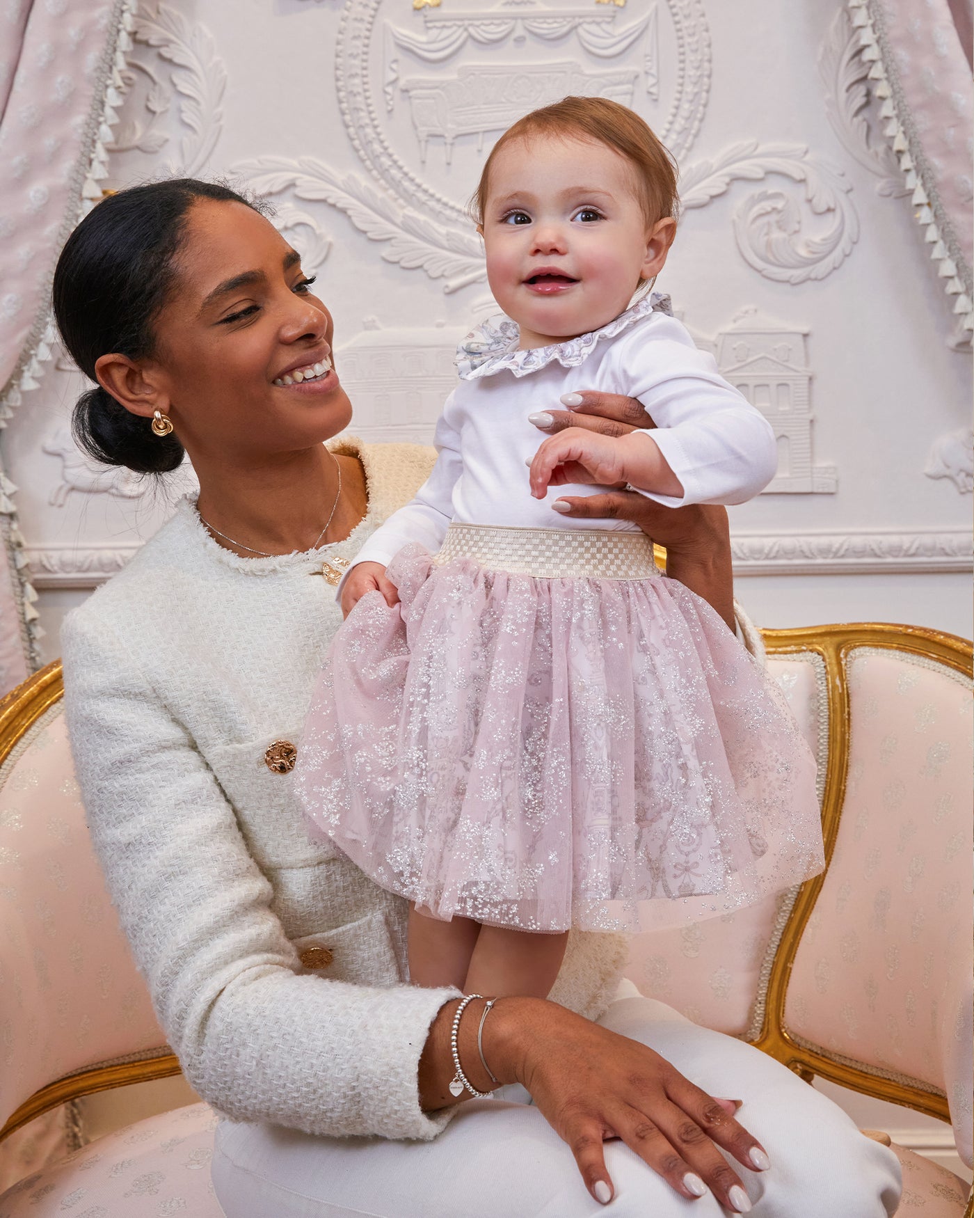 Ballerina Skirt Bébé – Sparkly Toile de Jouy