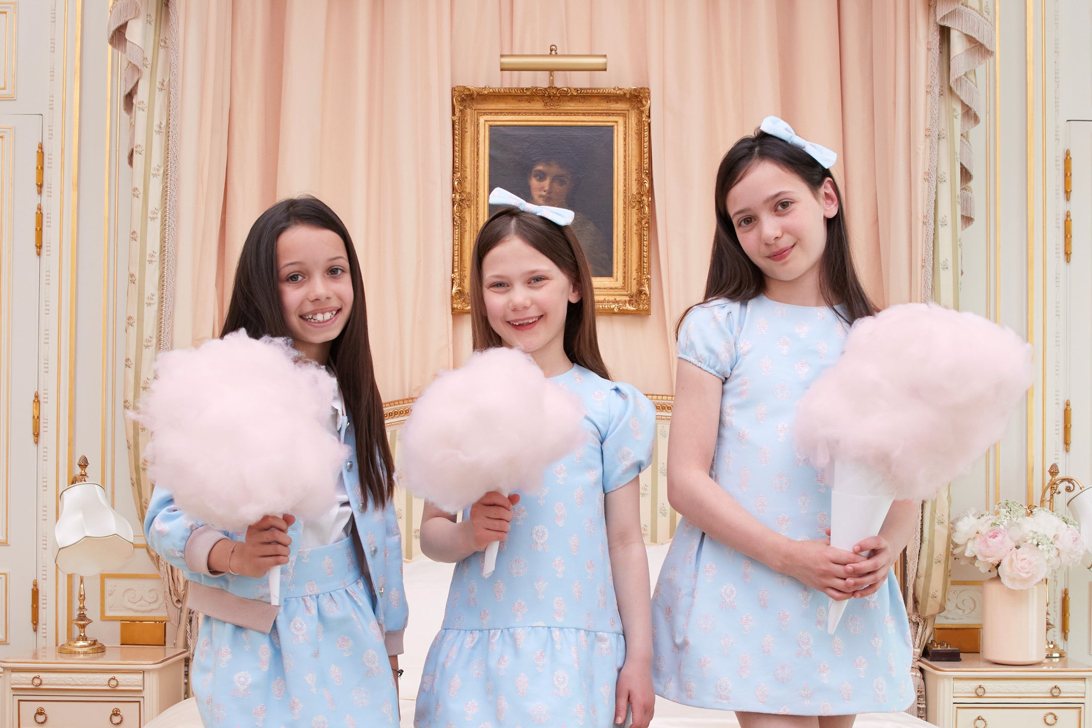 Atelier Choux Girls Joséphine Hot Air Balloons Dress in Pink