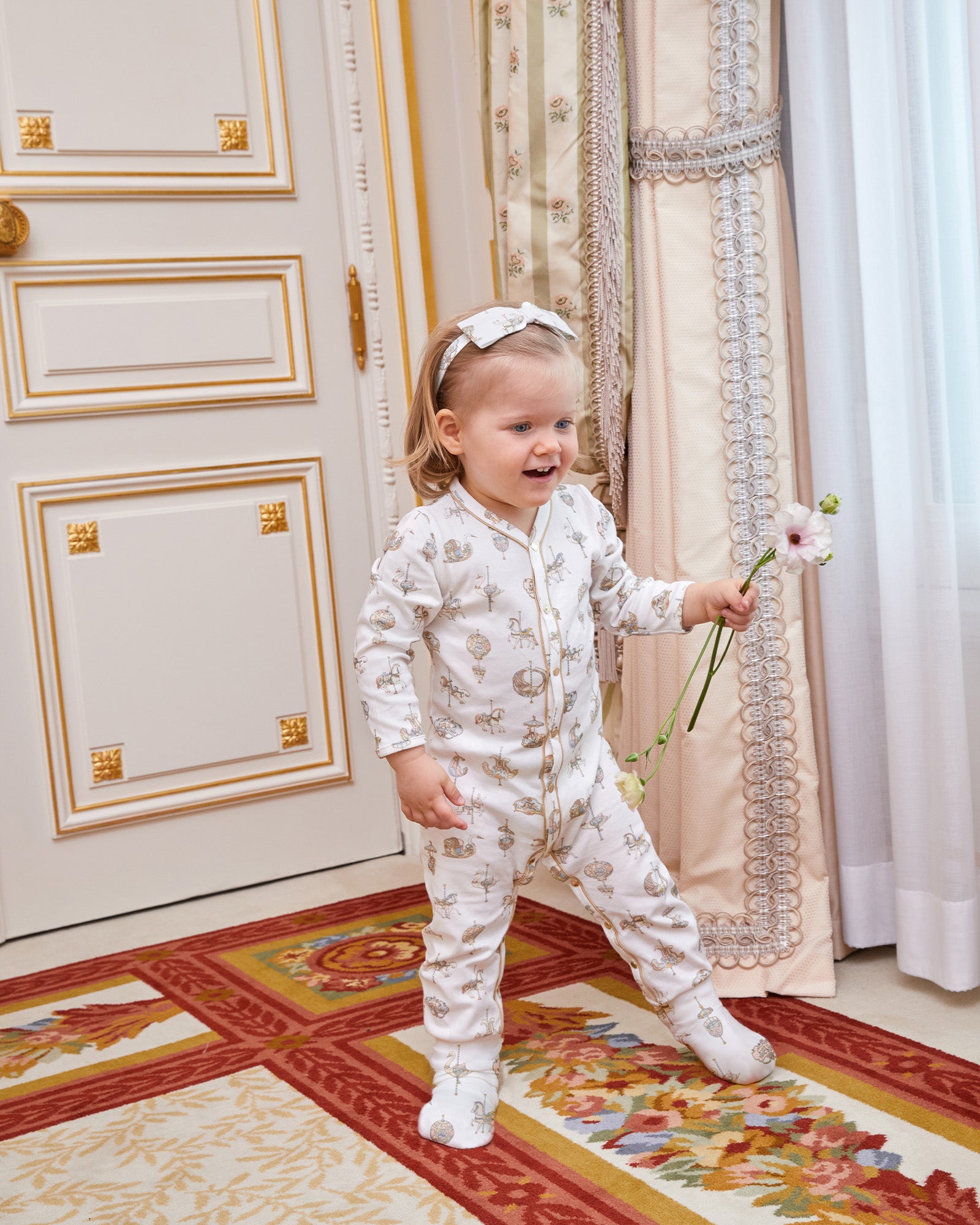 アトリエシュウ＊ロンパース＊Atelier Choux Atelier Choux Paris ベビーロンパースセット Carousel Pink