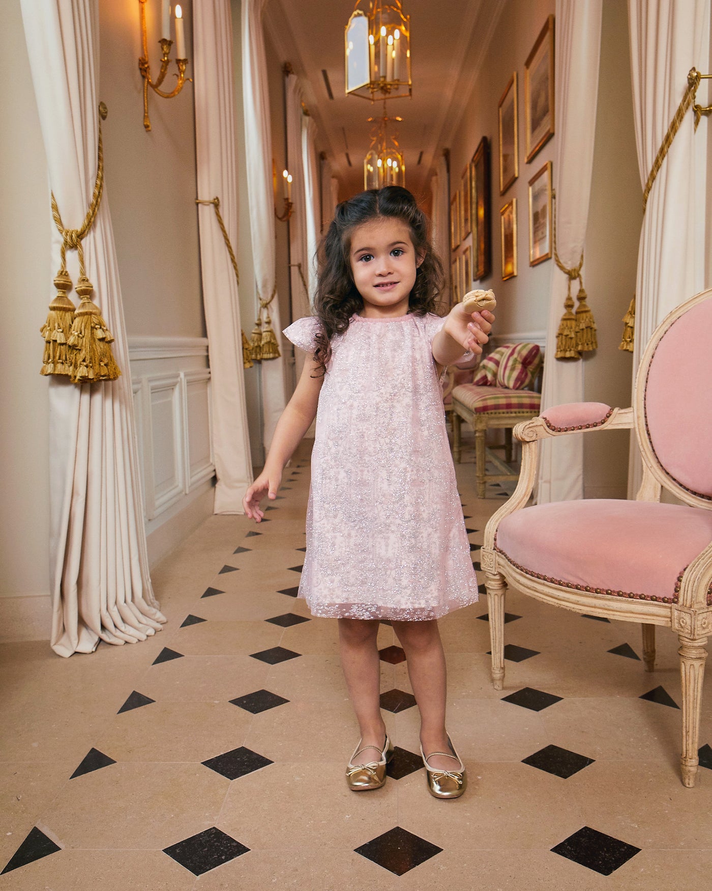 Clara Dress - Sparkly Toile de Jouy