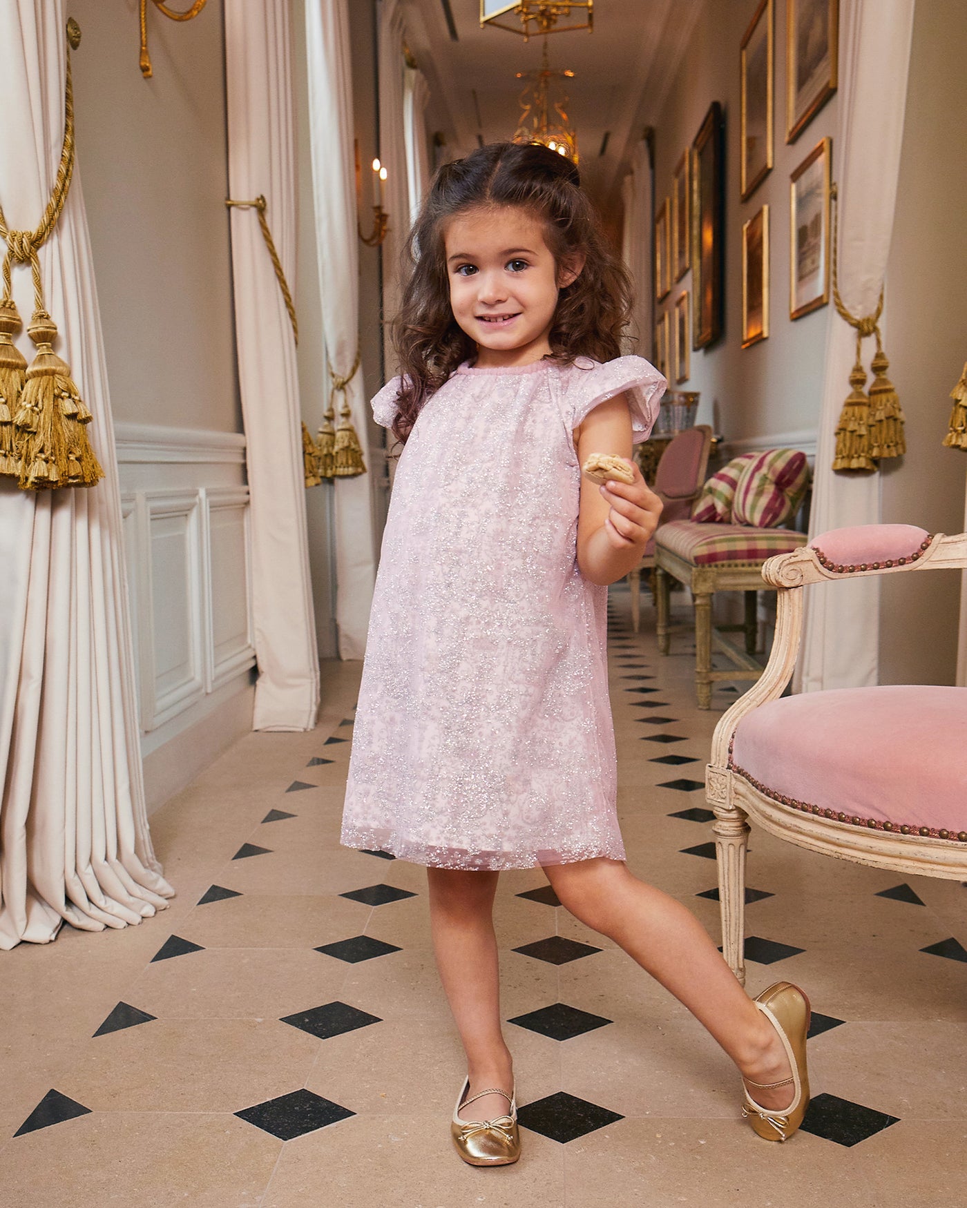 Clara Dress - Sparkly Toile de Jouy