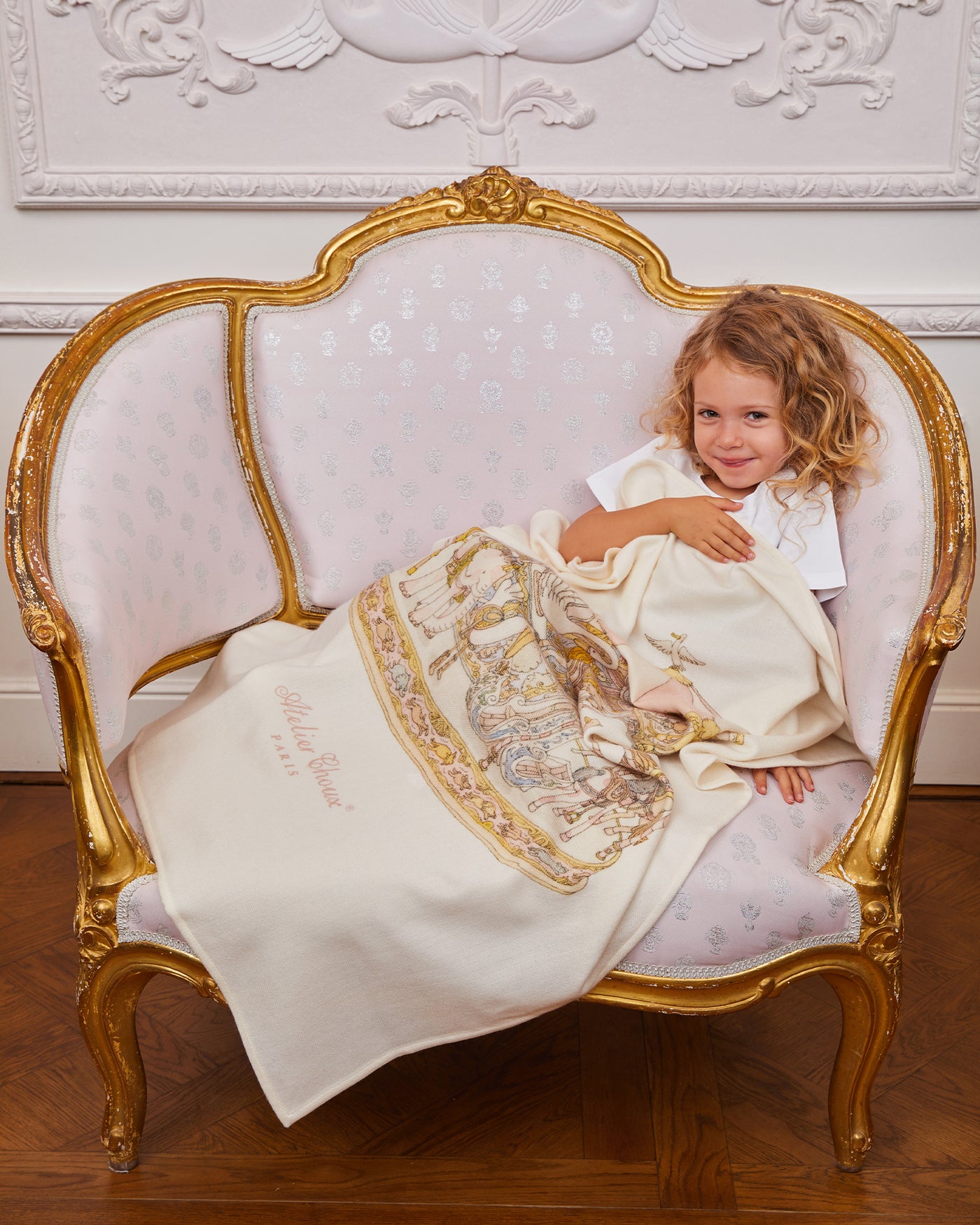 Couverture en cachemire – Carrousel Rose 100 x 80 cm