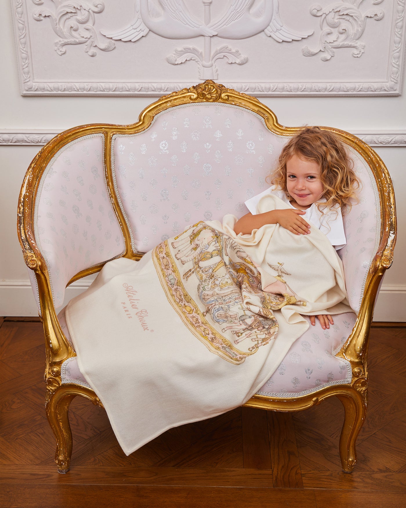 Couverture en cachemire – Carrousel Rose 100 x 80 cm