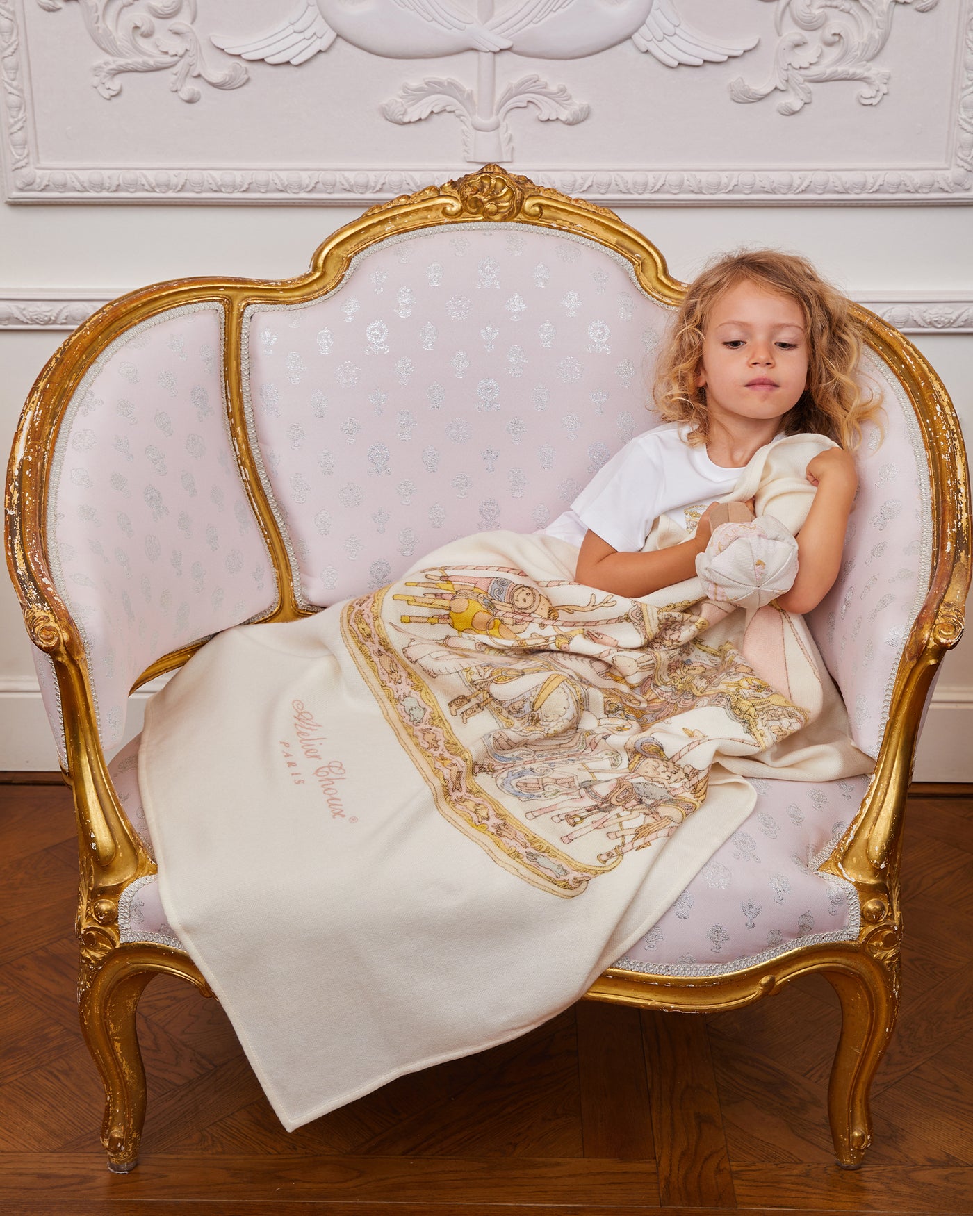 Couverture en cachemire – Carrousel Rose 100 x 80 cm