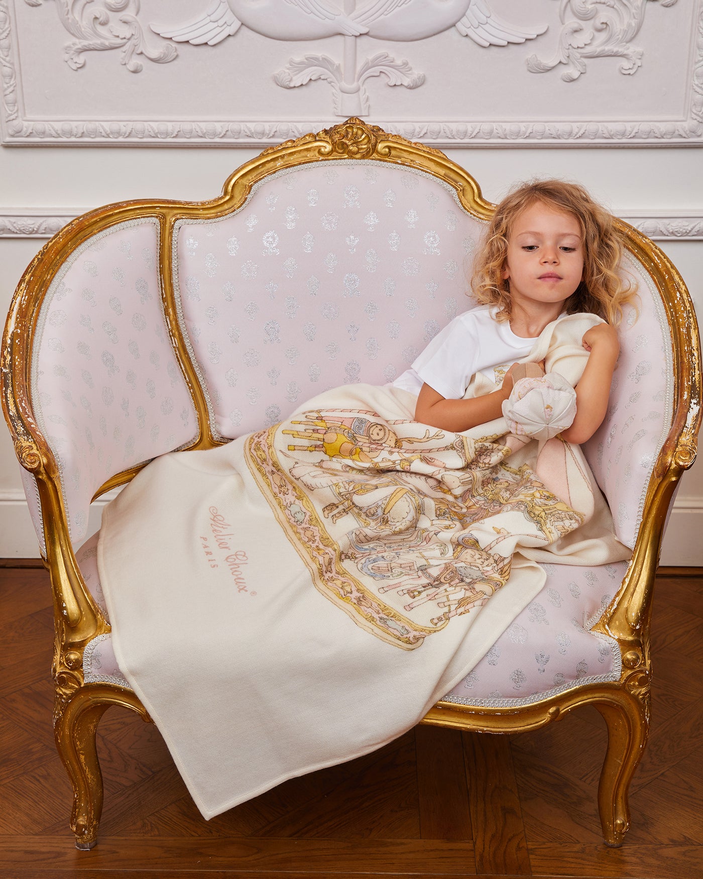 Couverture en cachemire – Carrousel Rose 100 x 80 cm