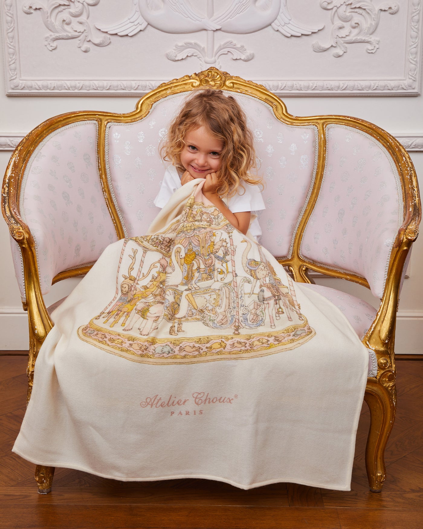 Coperta in cashmere - Carousel Pink 100 x 80 cm