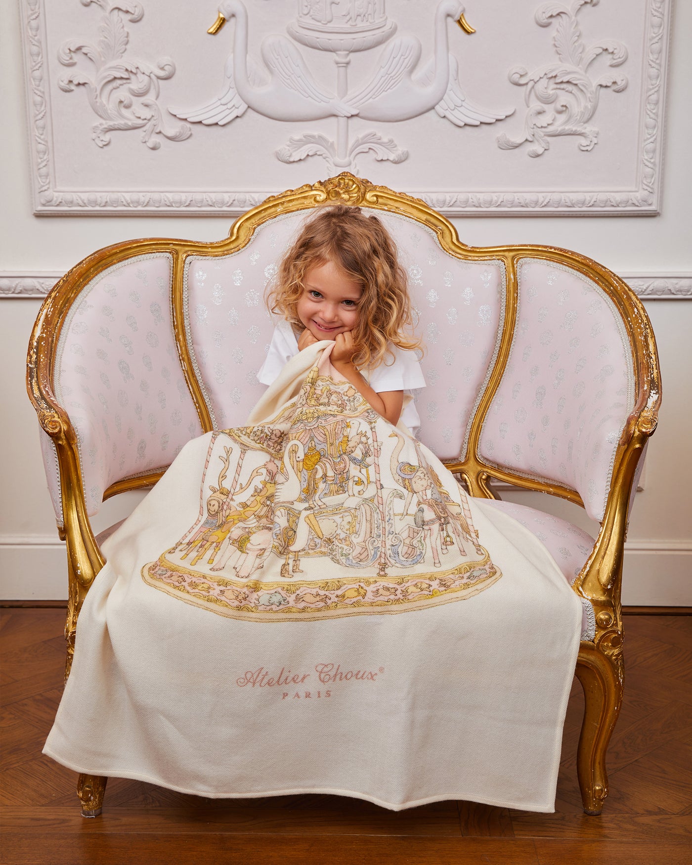 Coperta in cashmere - Carousel Pink 100 x 80 cm