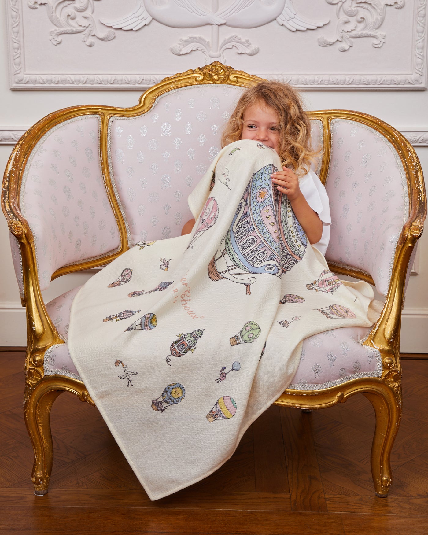 Couverture en cachemire – Montgolfières 100 x 80 cm