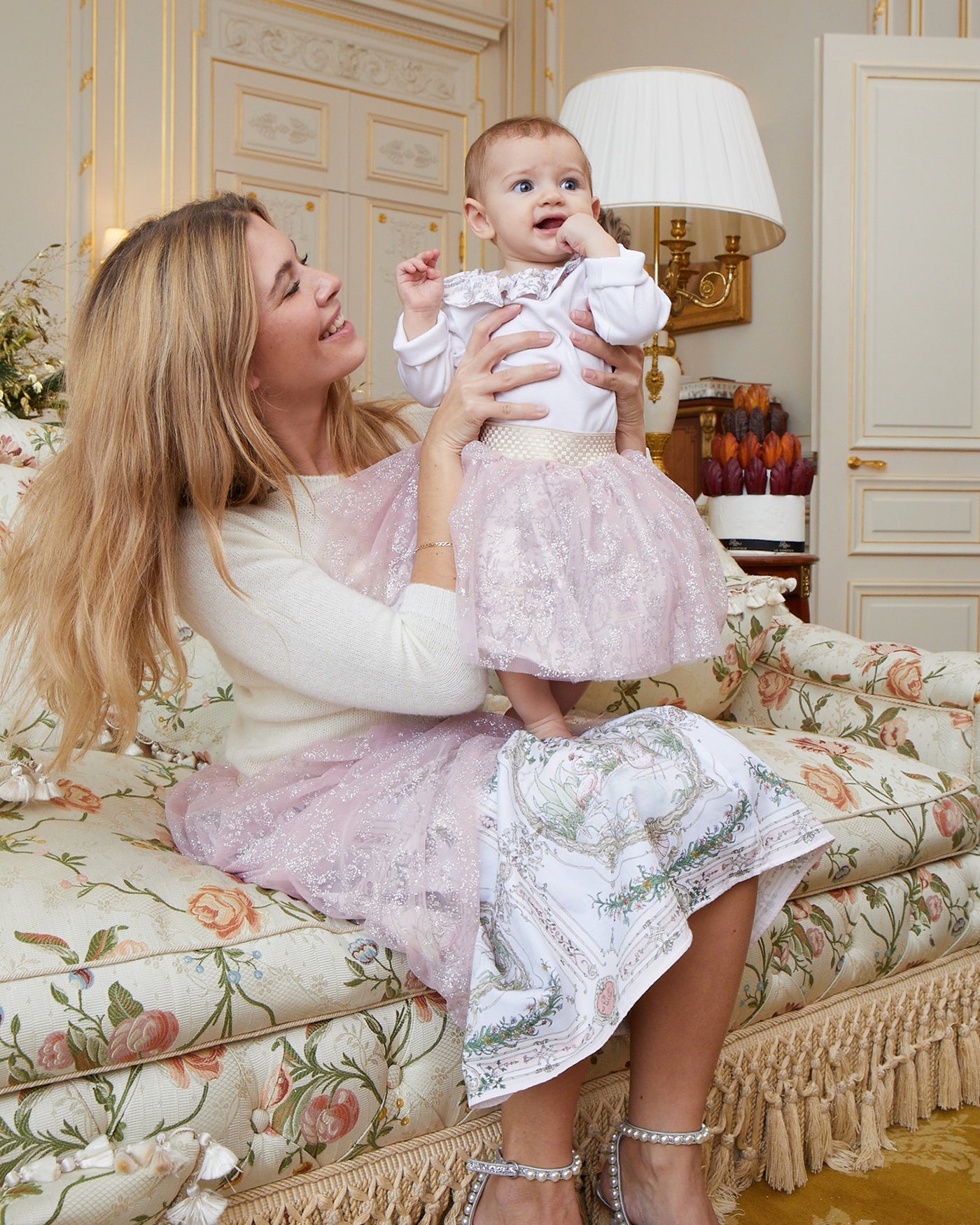 Ballerina Skirt Bébé – Sparkly Toile de Jouy