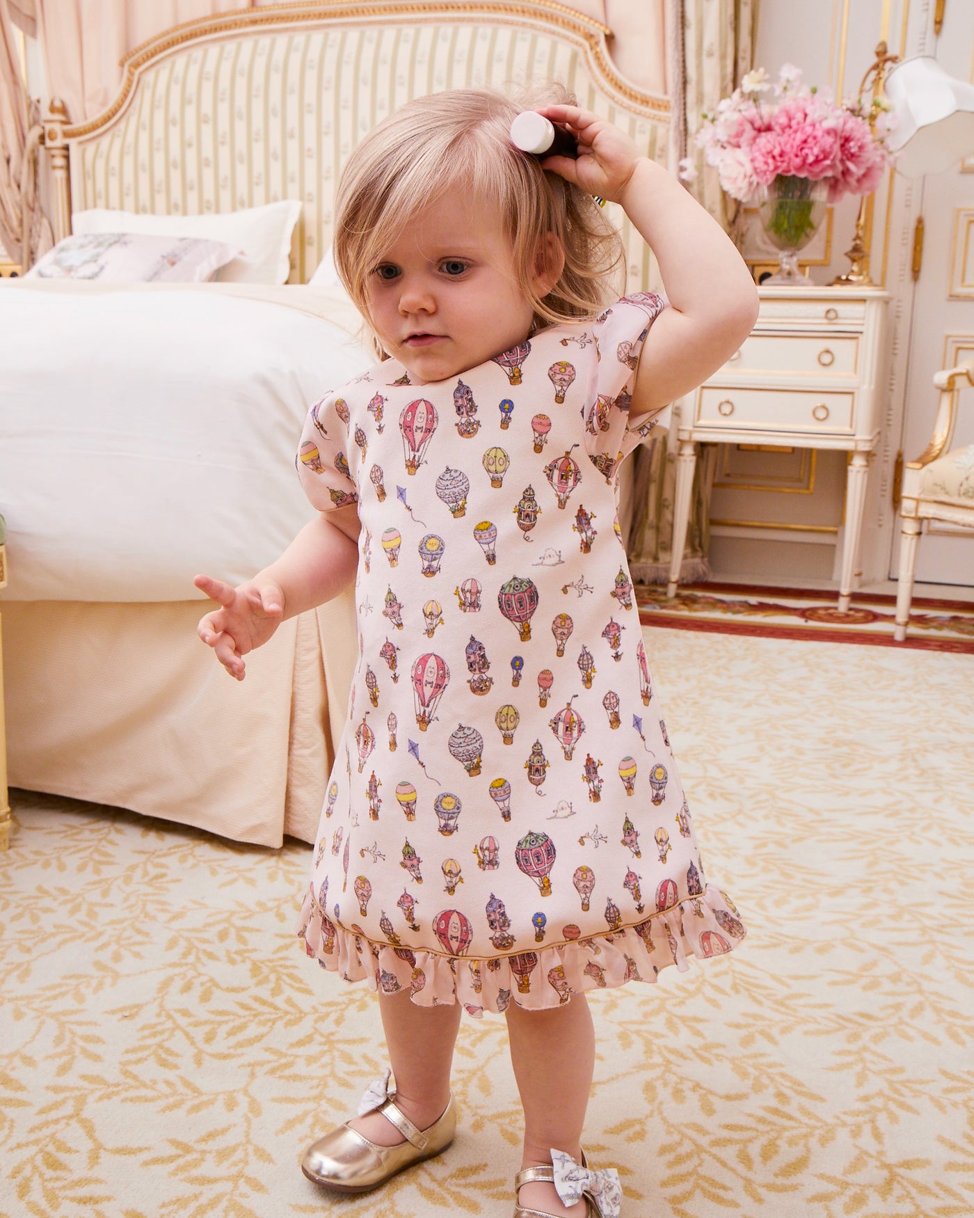 Atelier Choux Girls Josphine Hot Air Balloons Dress in Pink 3 Yrs Atelier Choux Girls Josphine Hot Air Balloons Dress in Pink 3 Yrs