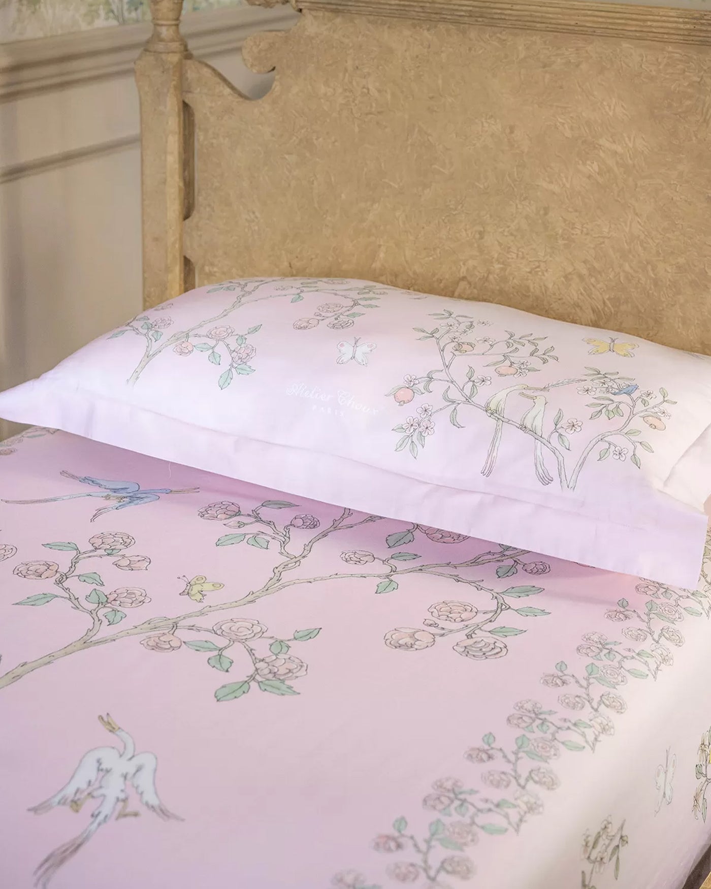 Single Bed Fitted Sheet - In Bloom Pink