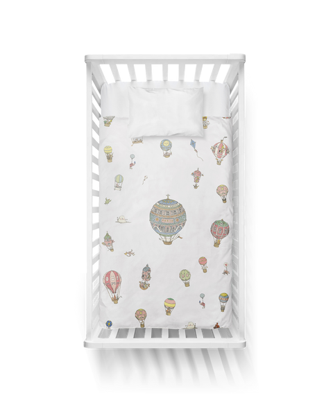 Crib Duvet Cover Hot Air Balloons