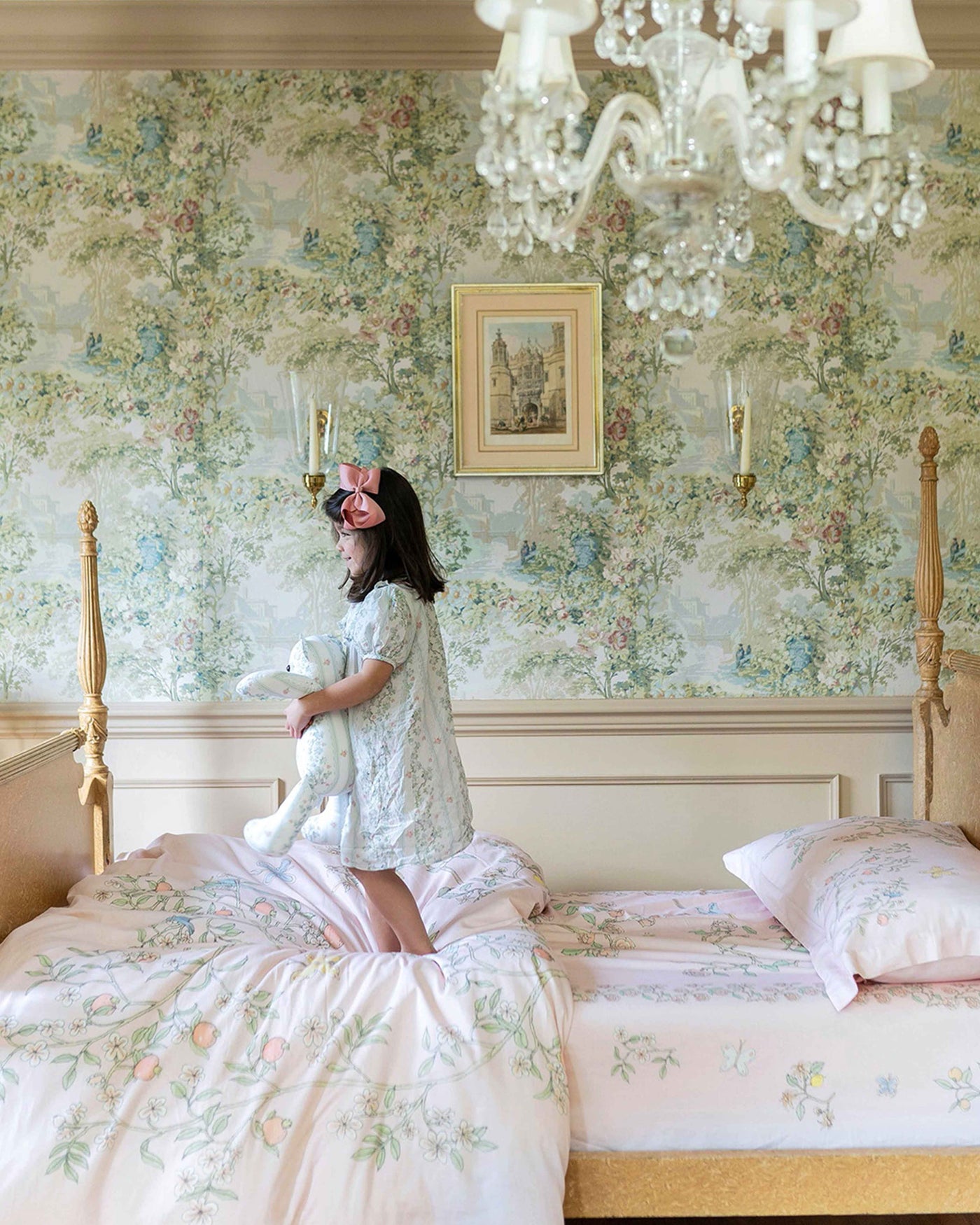 Single Bed Fitted Sheet - In Bloom Pink