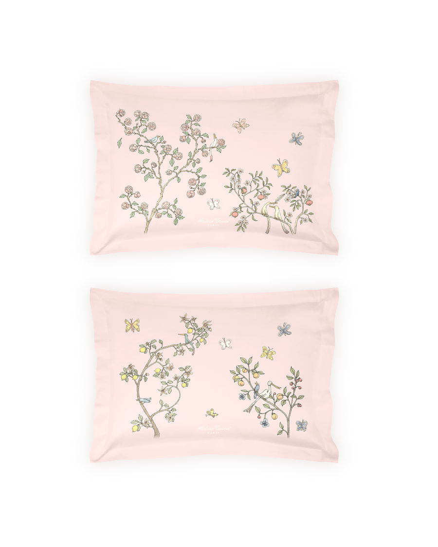 Single Bed Pillow Cover - In Bloom Pink