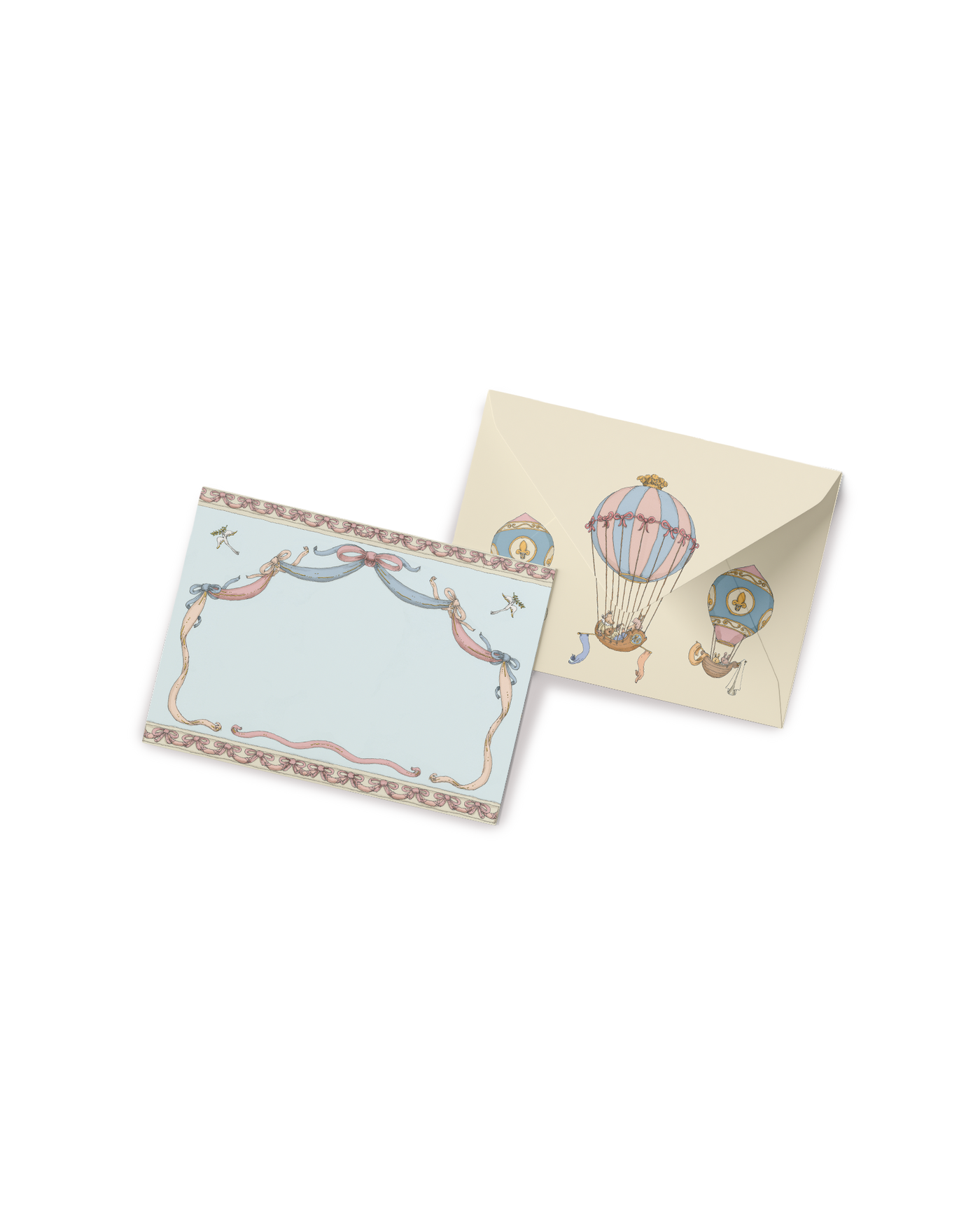 Stationery Set - Sophisticated Hot Air Balloons (Set of 10)