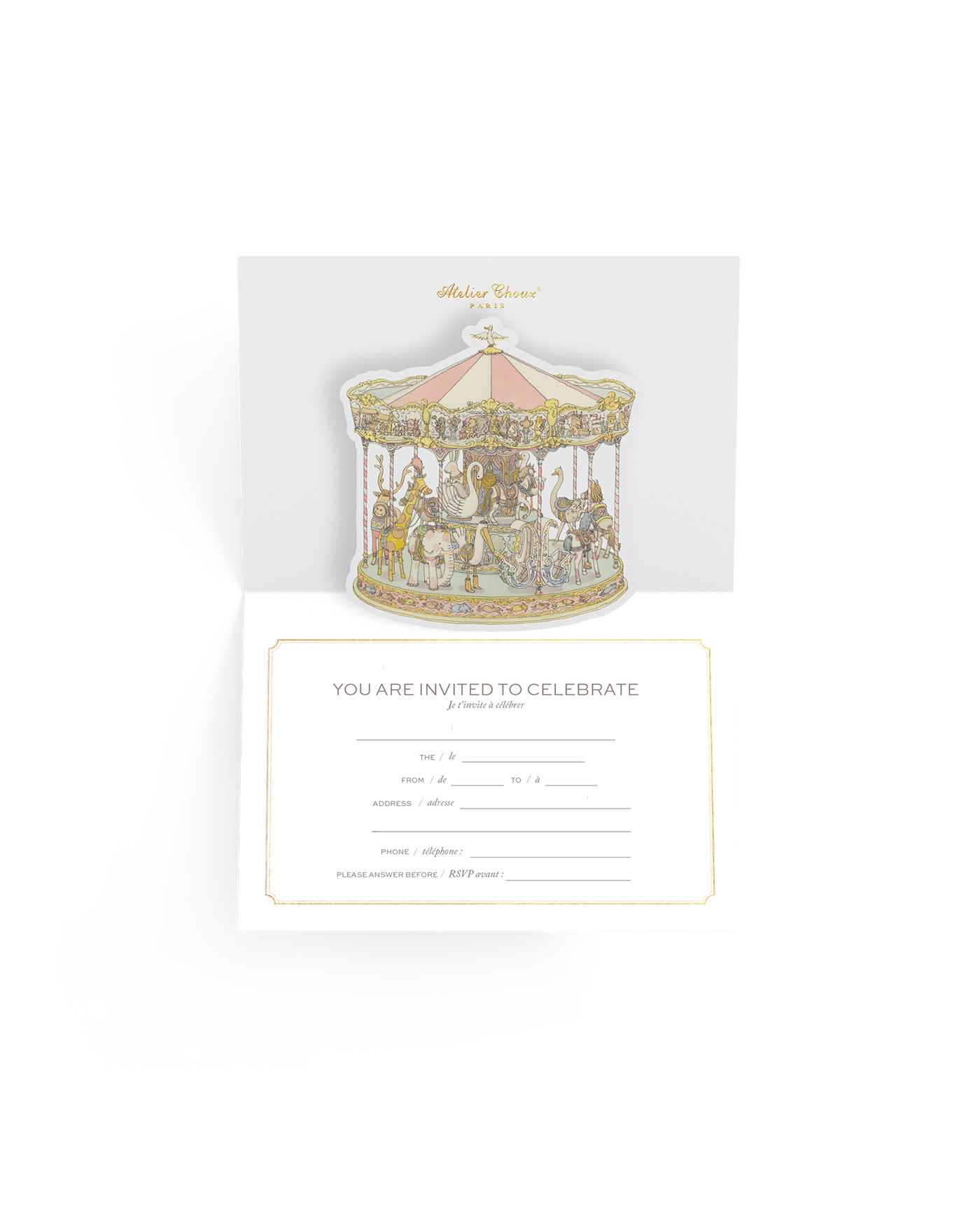 Invitation Set - Carousel Pink (Set of 10) • Atelier Choux Invitation Set - Carousel Pink (Set of 10) • Atelier Choux