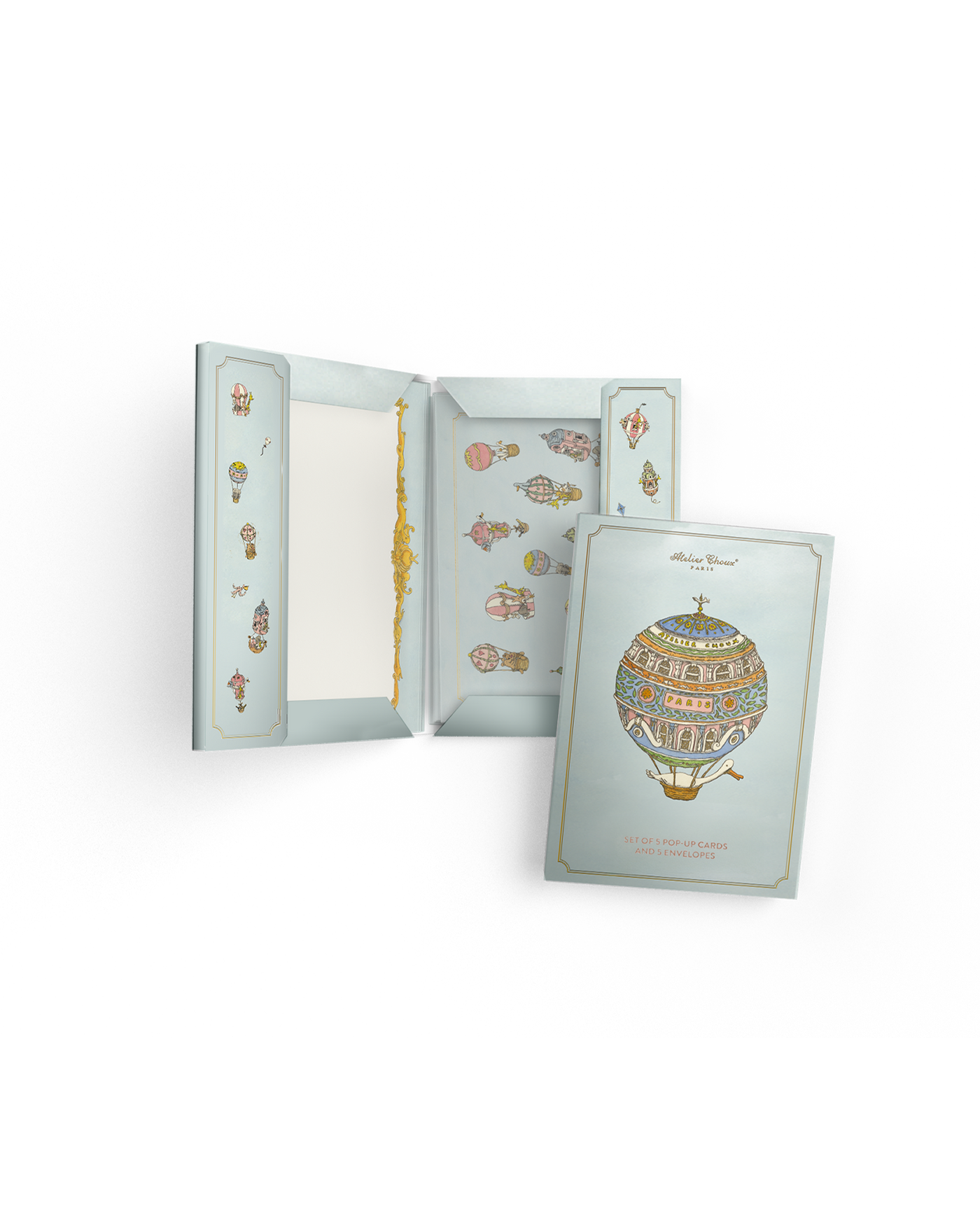 Stationery Set - Hot Air Balloons (Set of 5)