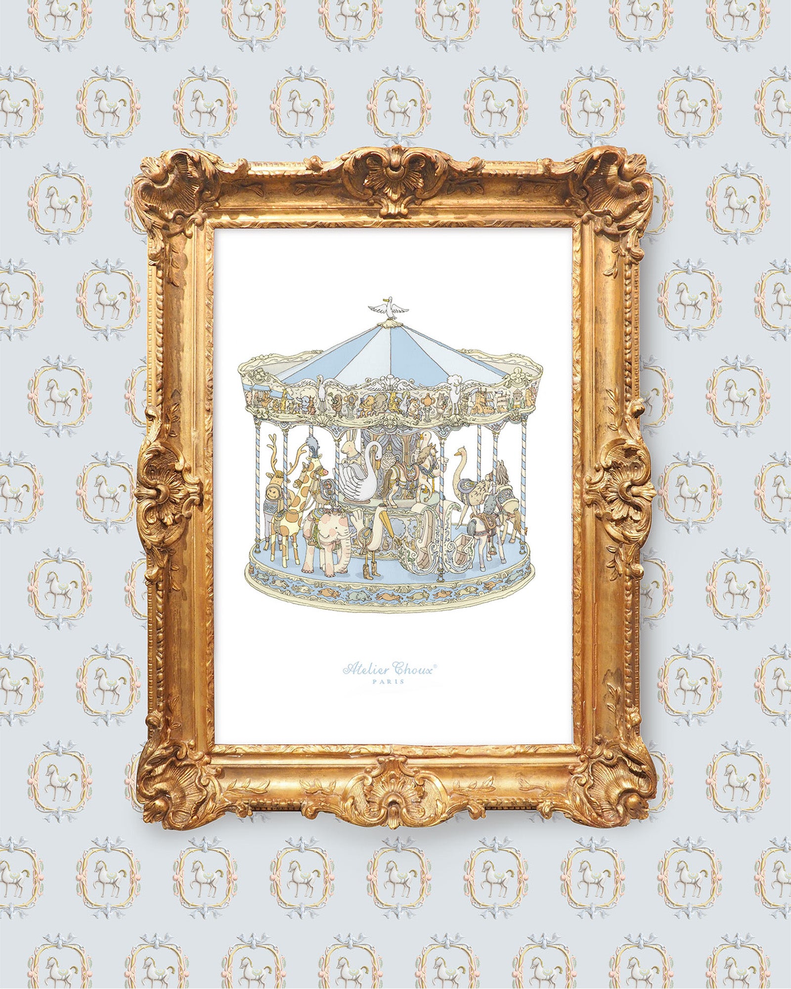 Art Print – Carousel Blue • Atelier Choux